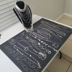 Silver Jewelry lot Necklaces and Chains Vintage To Current